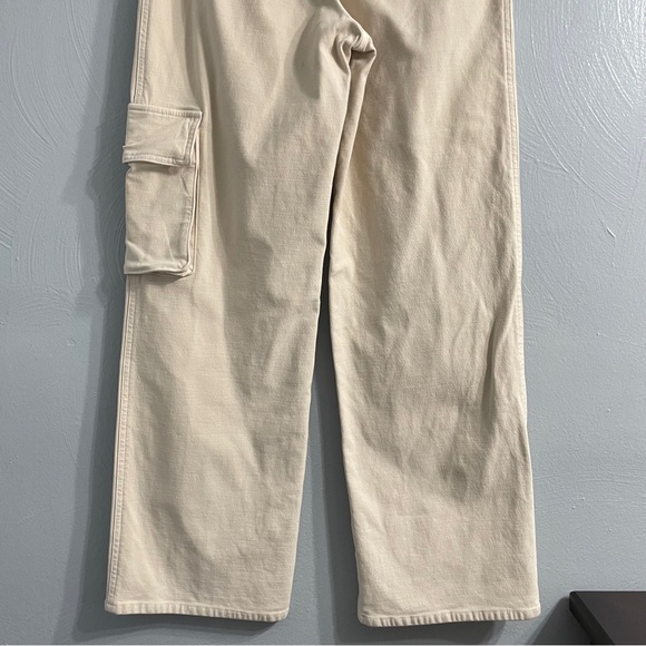 Aritzia Wilfred Modern Cargo wide leg pants Beige carpenter High Rise utility - Picture 7 of 13